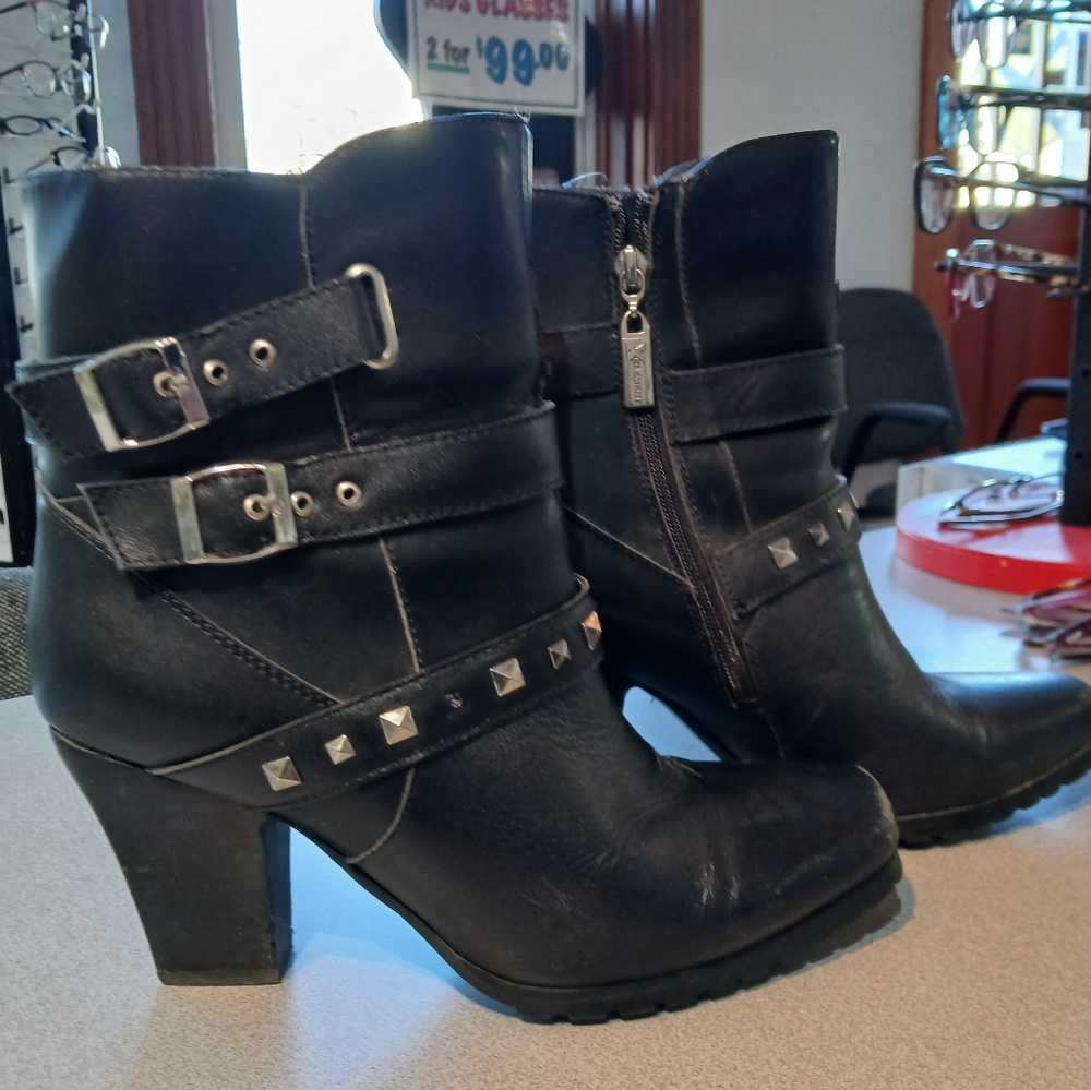 Studded Black Ankle Boots